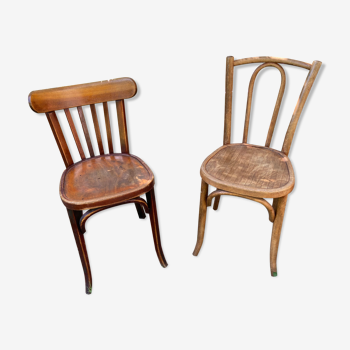 Duo of vintage bistro chairs