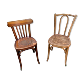 Duo of vintage bistro chairs
