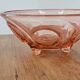 Art Deco pink glass fruit bowl on tripod stand - 1930s