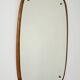 1960s Scandinavian oval mirror in oak