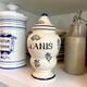 Fl apothecary jar. hand-painted earthenware anis