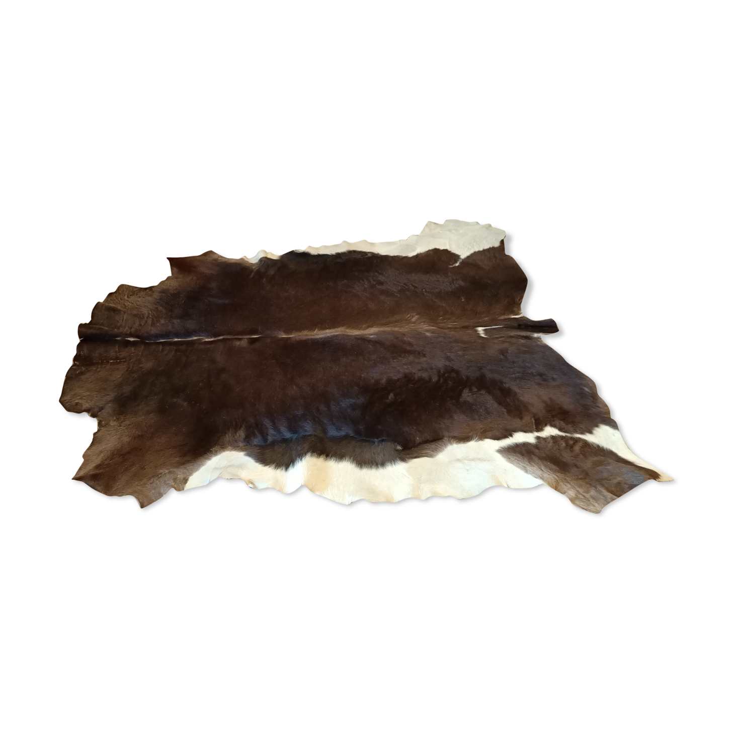 Vintage cow skin carpet, 140 cm x146 cm