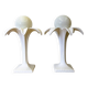 Pair of white ceramic palm tree lamps by Michael Andersen, 1970s