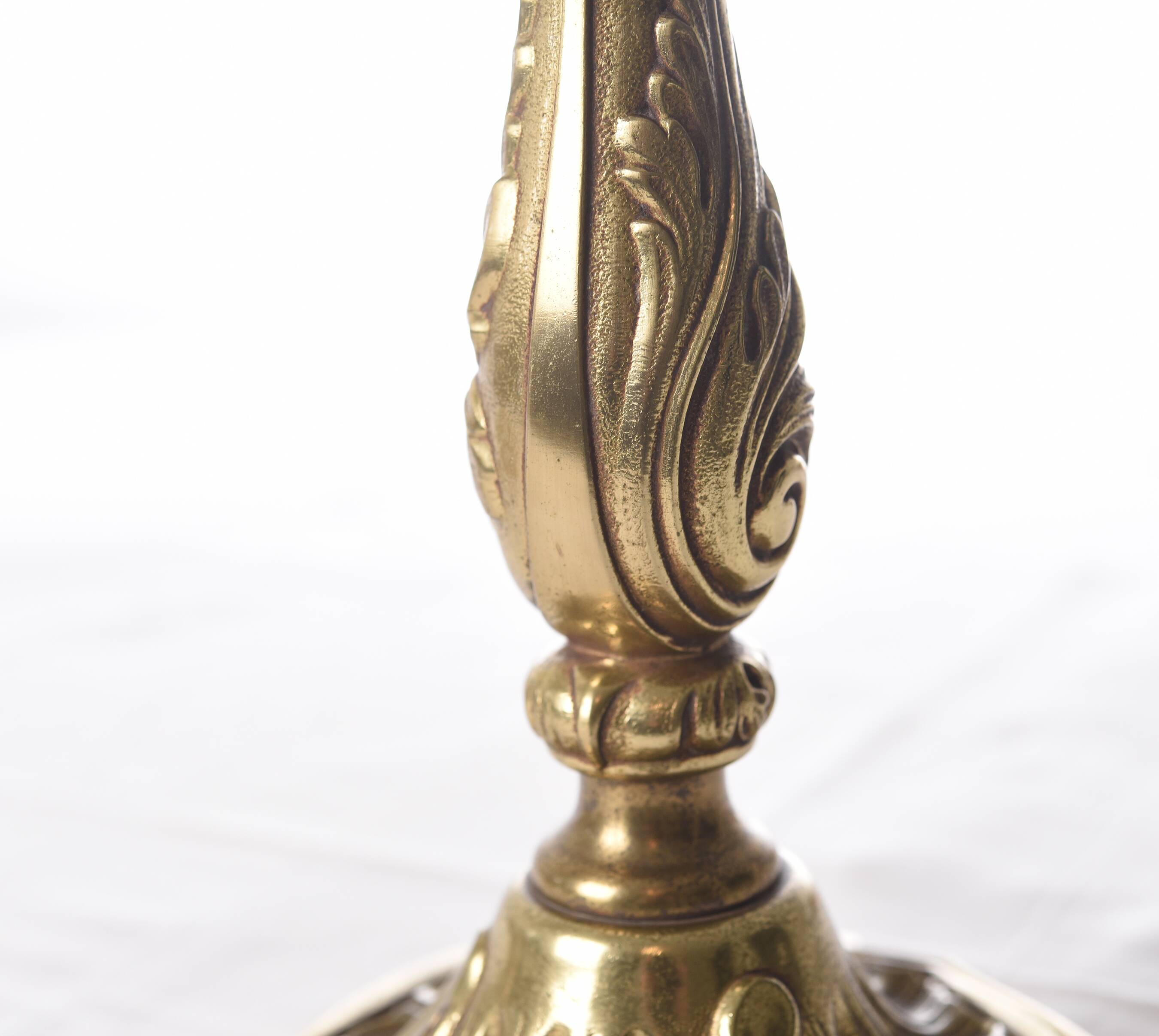 Pair of antique 6-arm bronze candelabras, 19th century