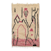 Tapis en laine tissé à la main coloré, 155 x 100 cm - P468