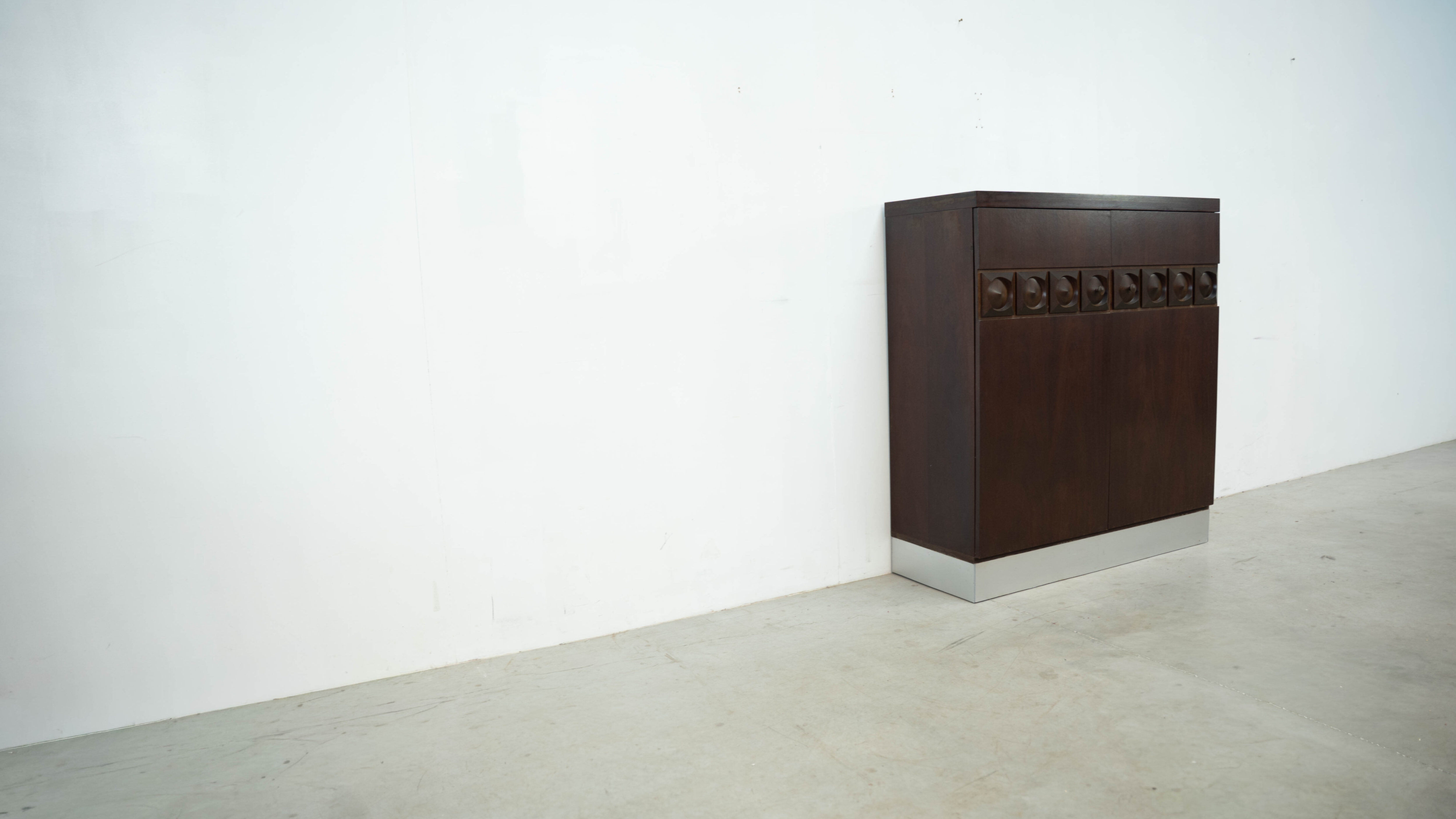 1970's brutalist bar cabinet