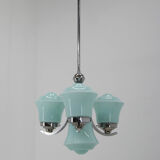 Lustre art déco bleu, années 1930