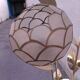 Floral floor lamp in pearlescent Capiz, 1970s.