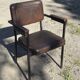 Paire de fauteuils de réunion vintage marron chocolat