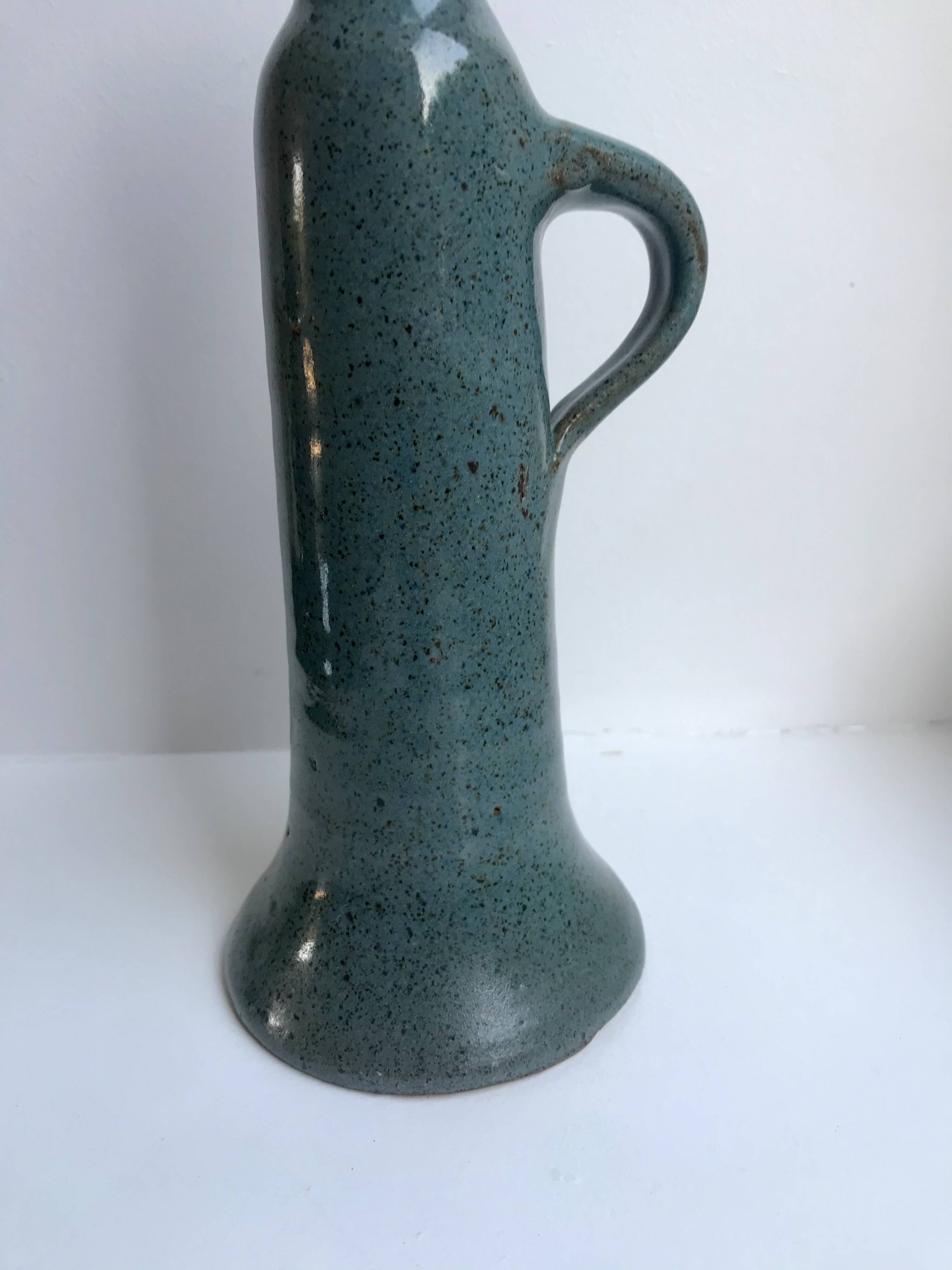 Vintage blue sandstone candle holder