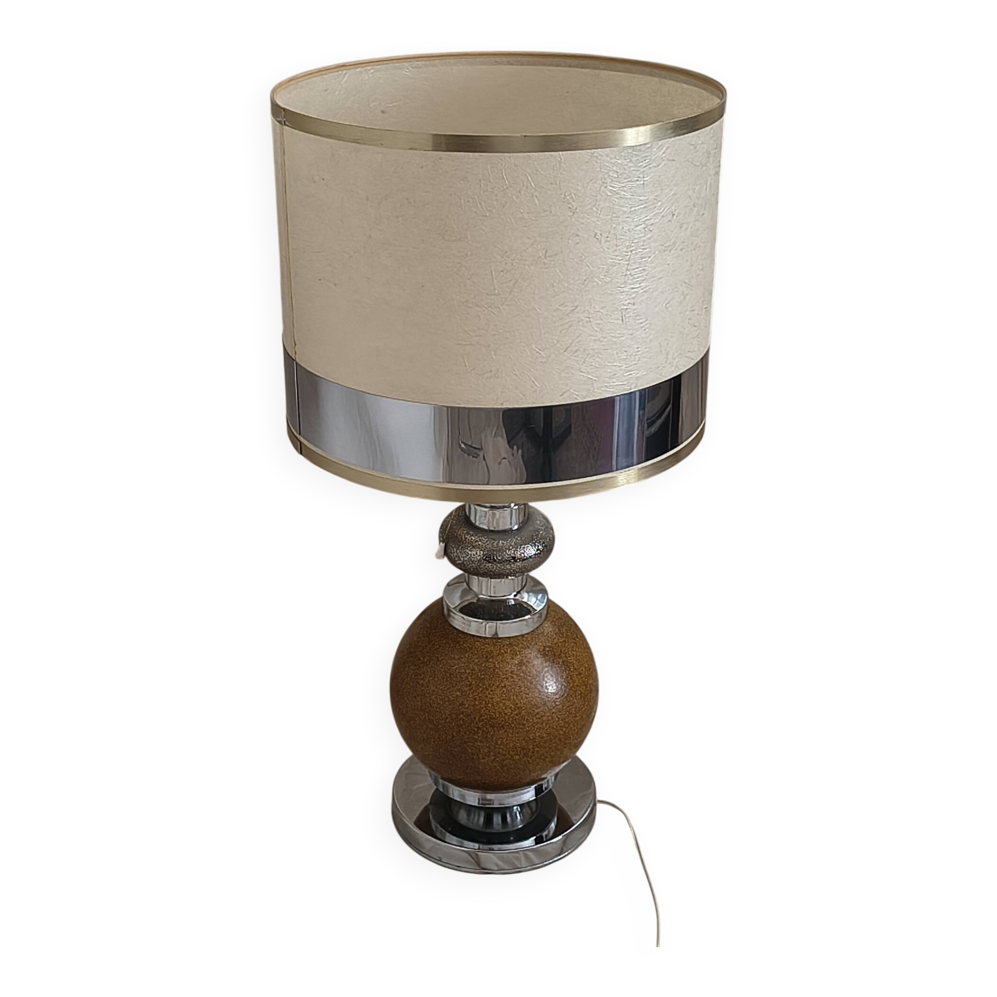 Vintage 1970 metal and ceramic lamp