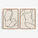 Pair of prints, female silhouette wall art. Set of two, 50x70cm