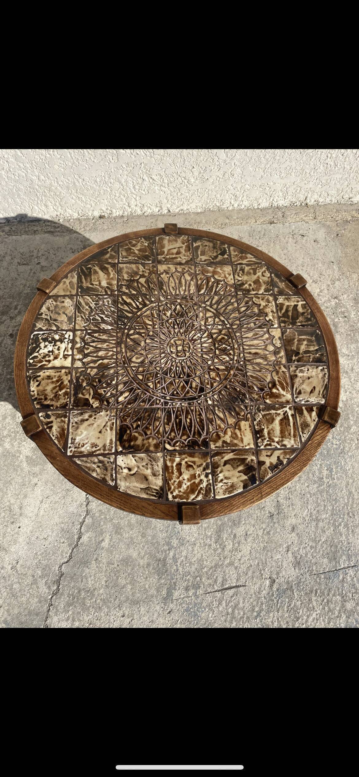 Coffee table signed Barrois