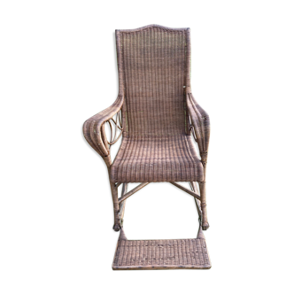 Ancien rocking-chair chair en rotin