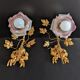 wall lamps golden and purple flowers
