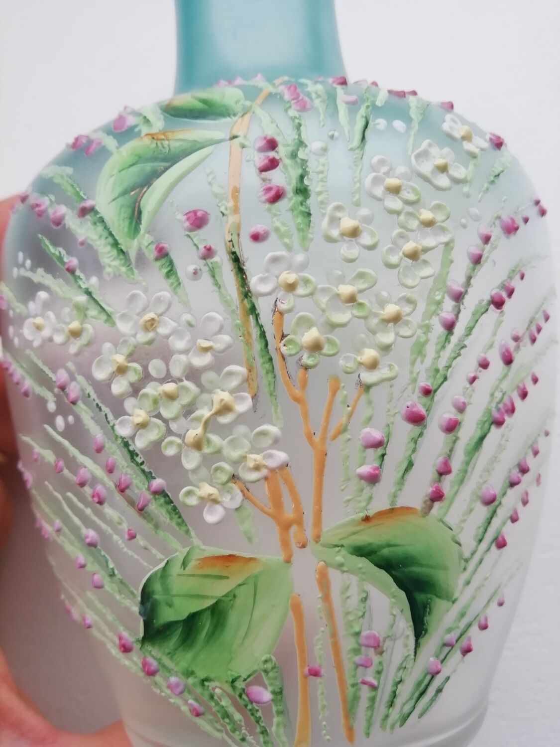 Enameled decorative carafe