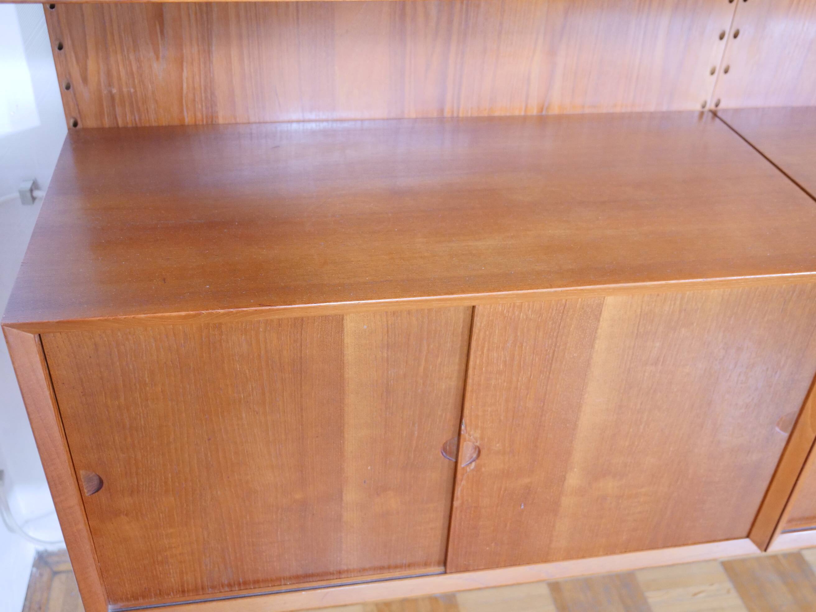 Modular teak shelving system by Poul Cadovius for Cado, 23 Set, 1960s