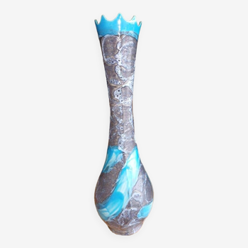 Vase soliflore bleu vallauris 1960