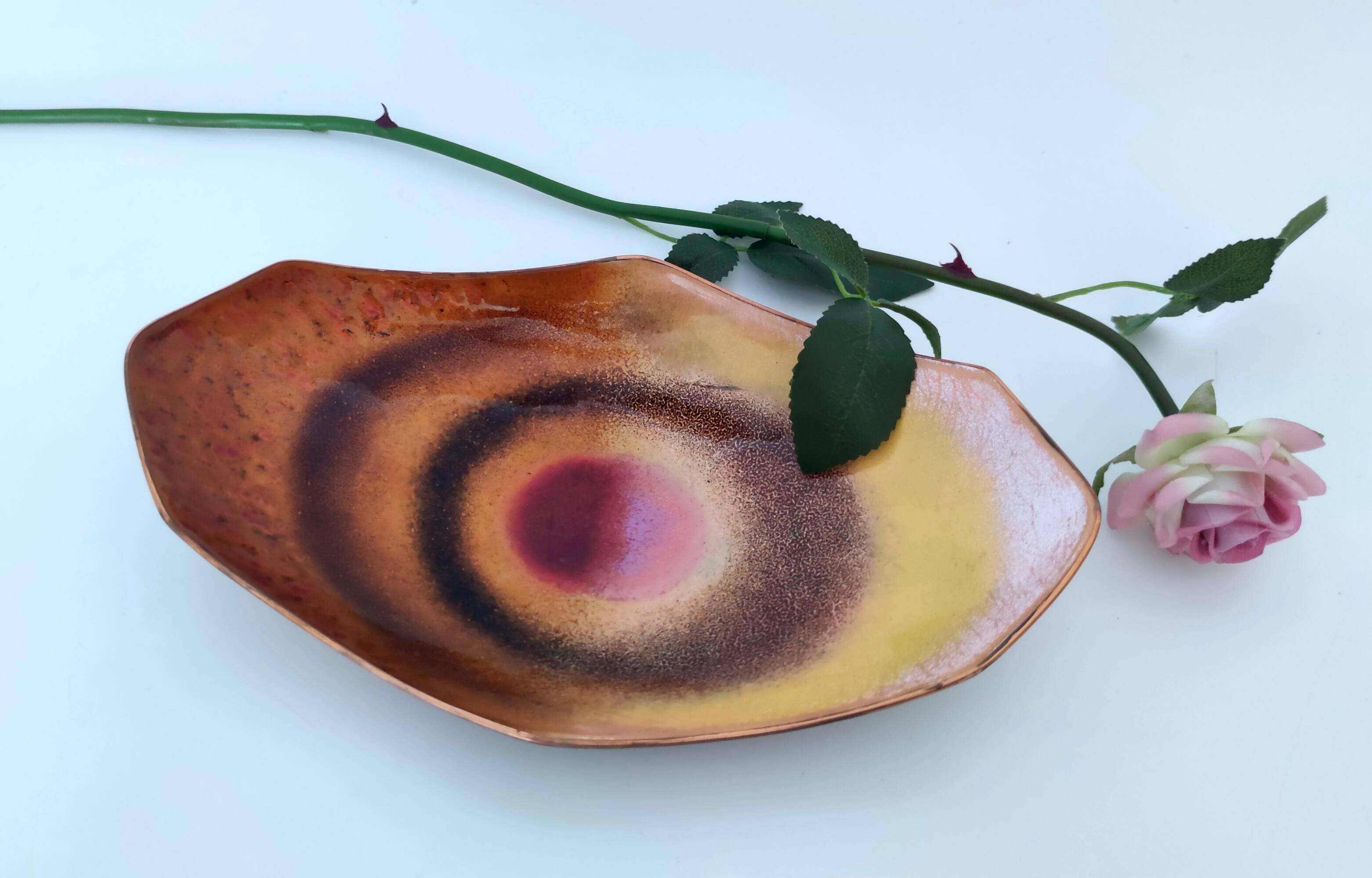Enameled Copper Vide-Poche / Decorative Bowl Ascribable to Paolo De Poli