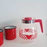 Coffee pot, heart pattern