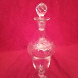 Engraved glass carafe