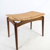 Papercord Stool In Teak By Sigfred Omann Made By Ølholm Møbelfabrik From 1960s