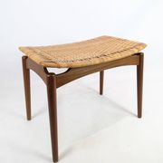 Papercord Stool In Teak By Sigfred Omann Made By Ølholm Møbelfabrik From 1960s