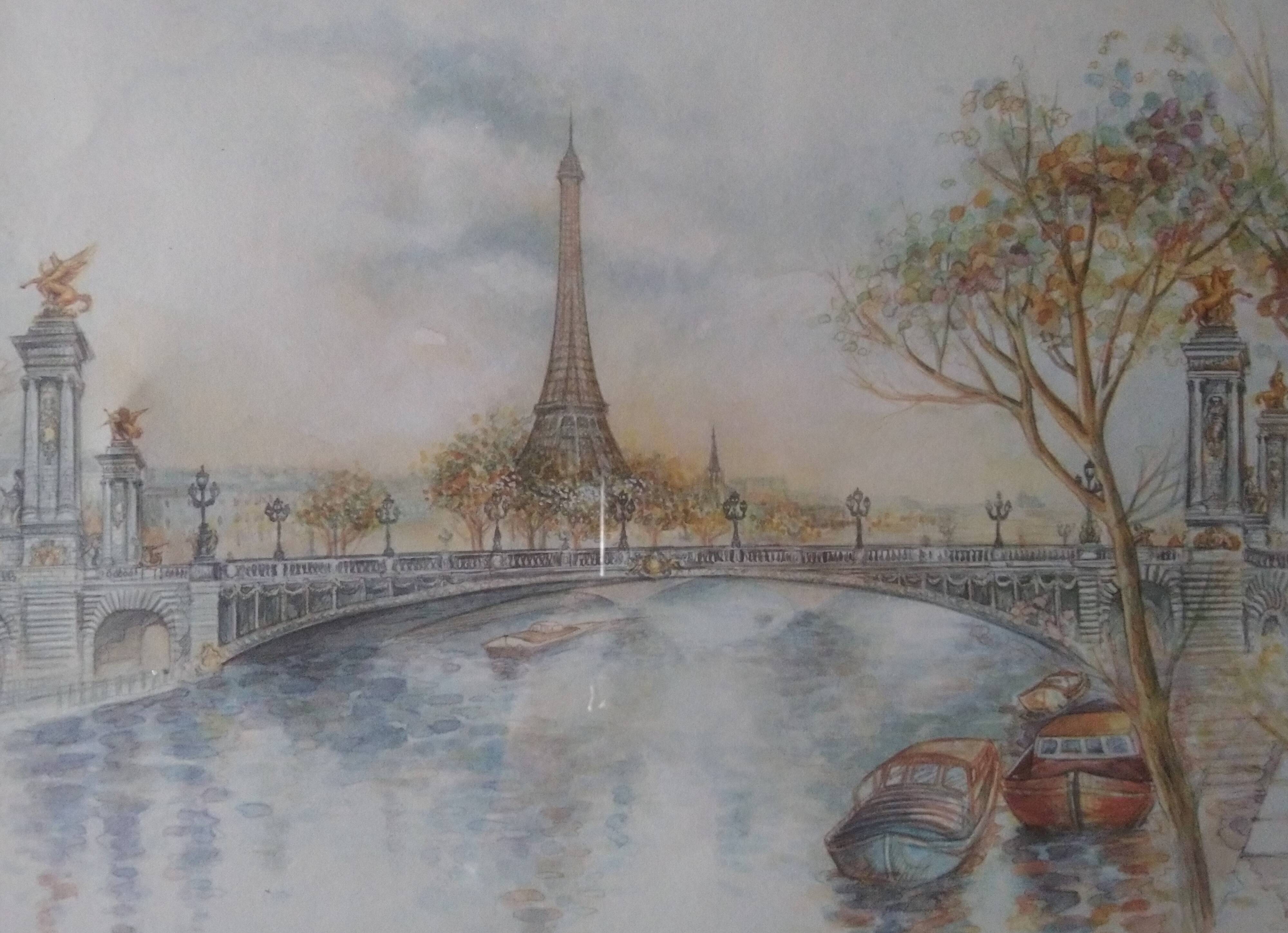 Paris watercolor print "Bernadette Voz"