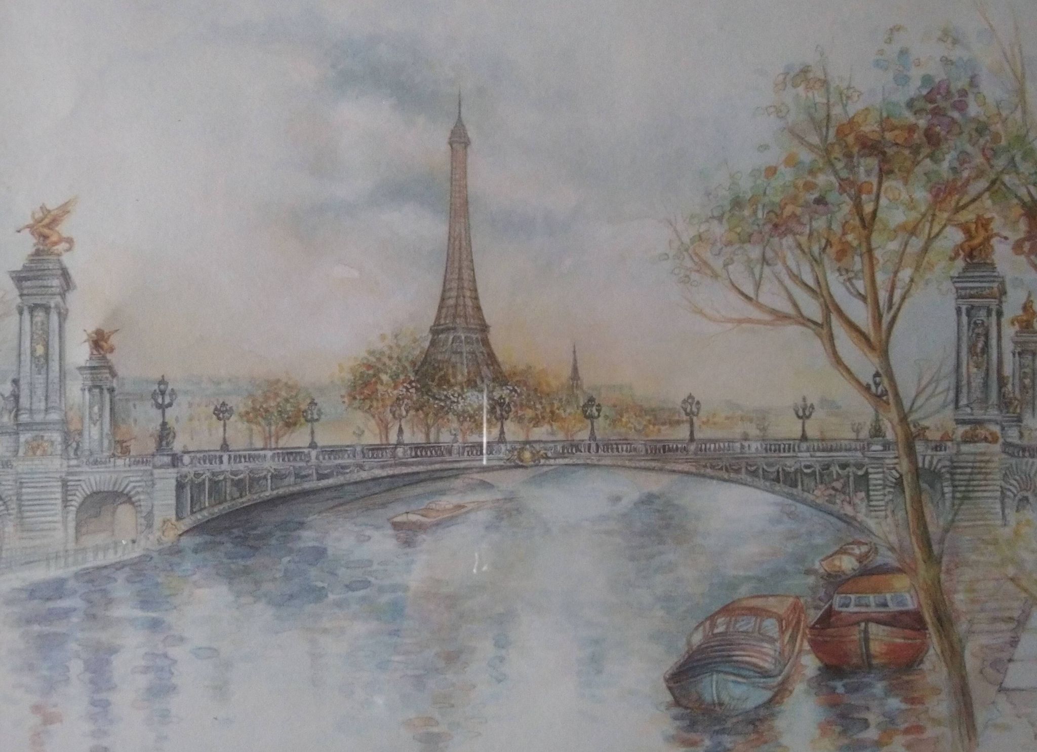 Paris watercolor print "Bernadette Voz"