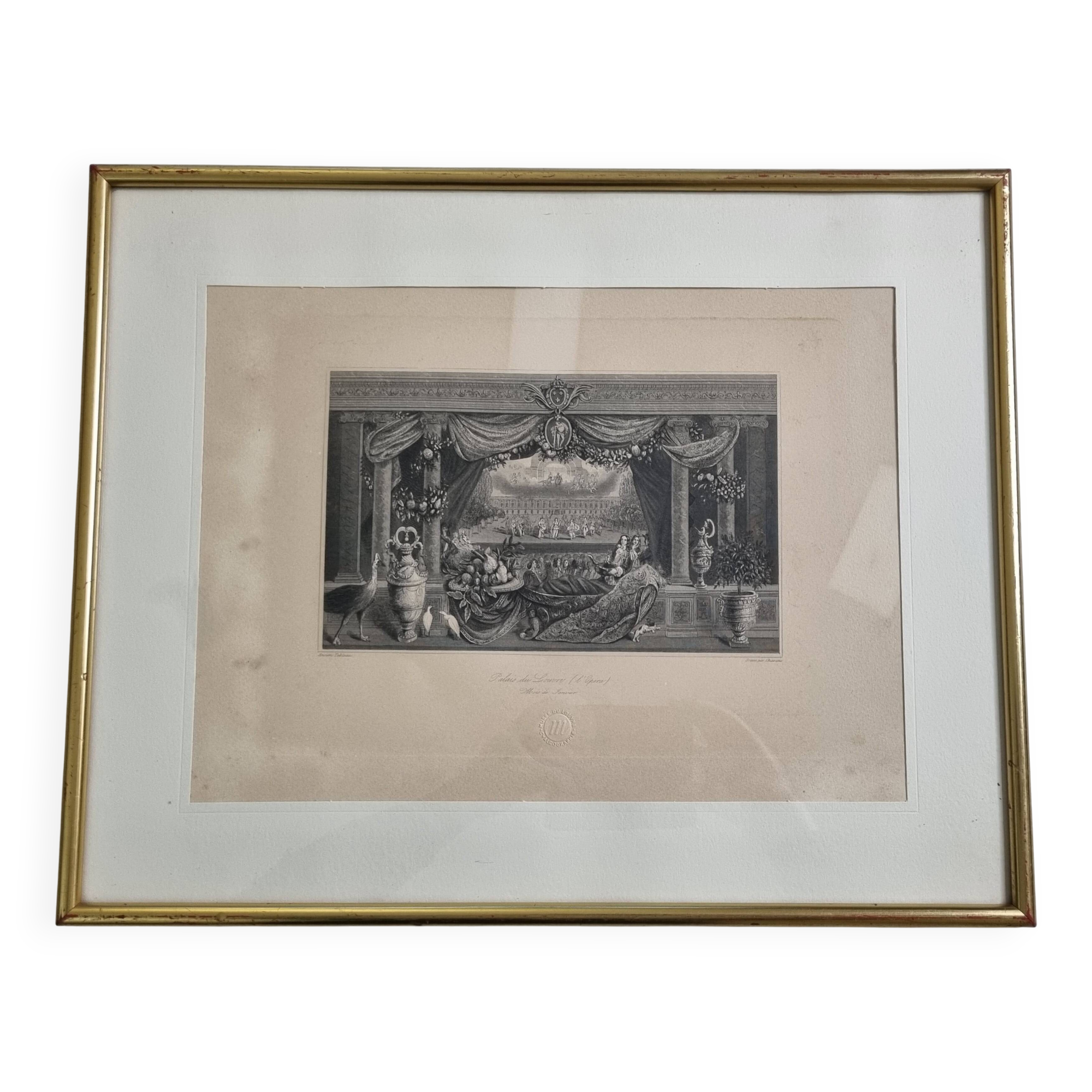 Palais du Louvre the Opera after Boulanger – Framed engraving, 52 x 42 cm