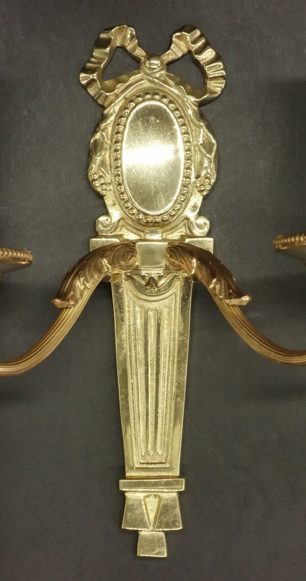 Pair of wall light knot, Louis XVI style - Petitot