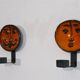 Pair of ceramic wall candlesticks by Lars Bergsten 1970