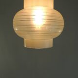 Scandinavian Ceiling Light In Ribbed Glass /vintage