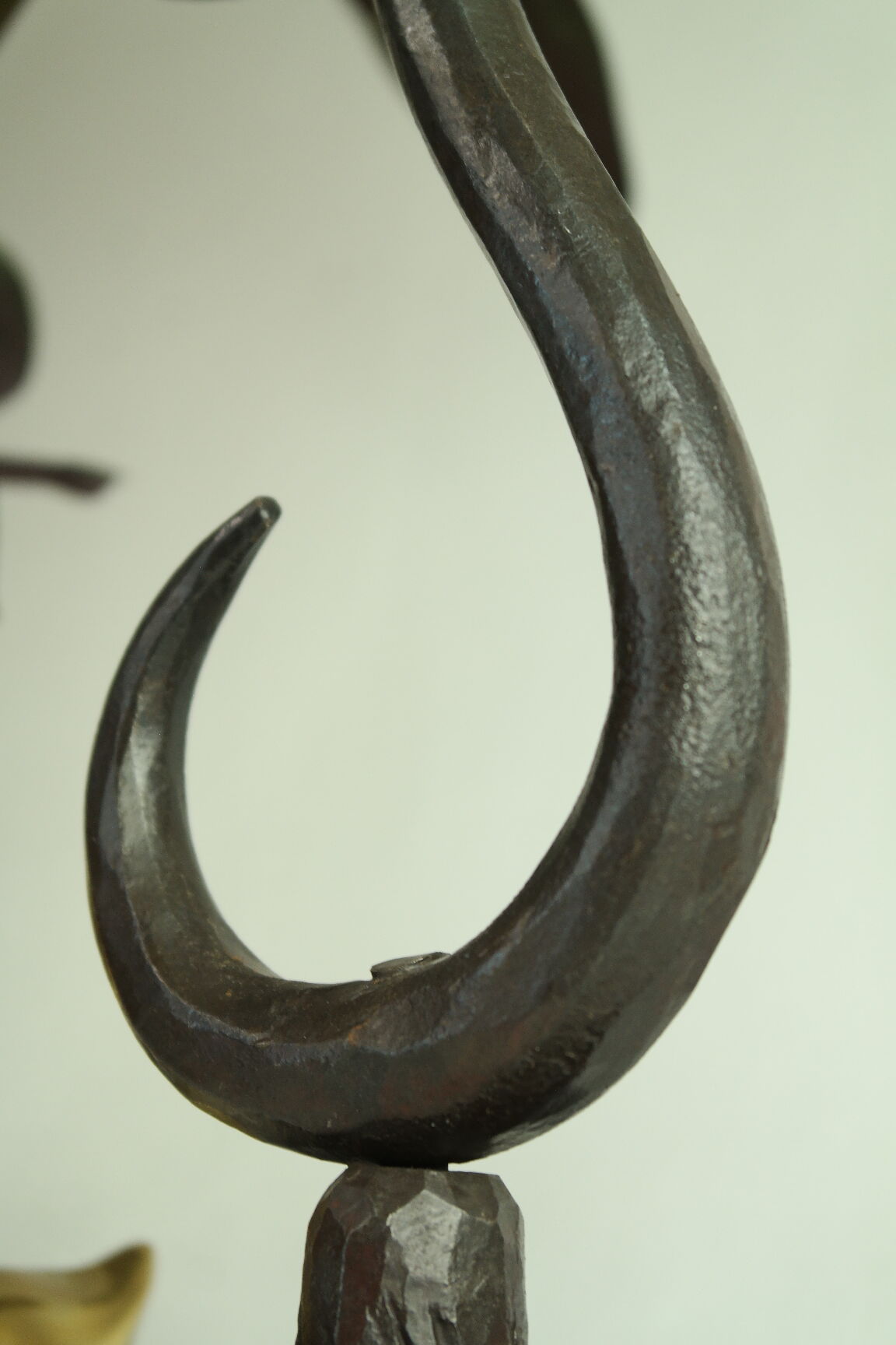 Vintage French Brutalist Iron Lamp Base