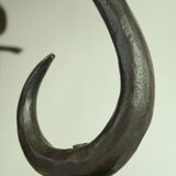 Vintage French brutalist iron lamp base
