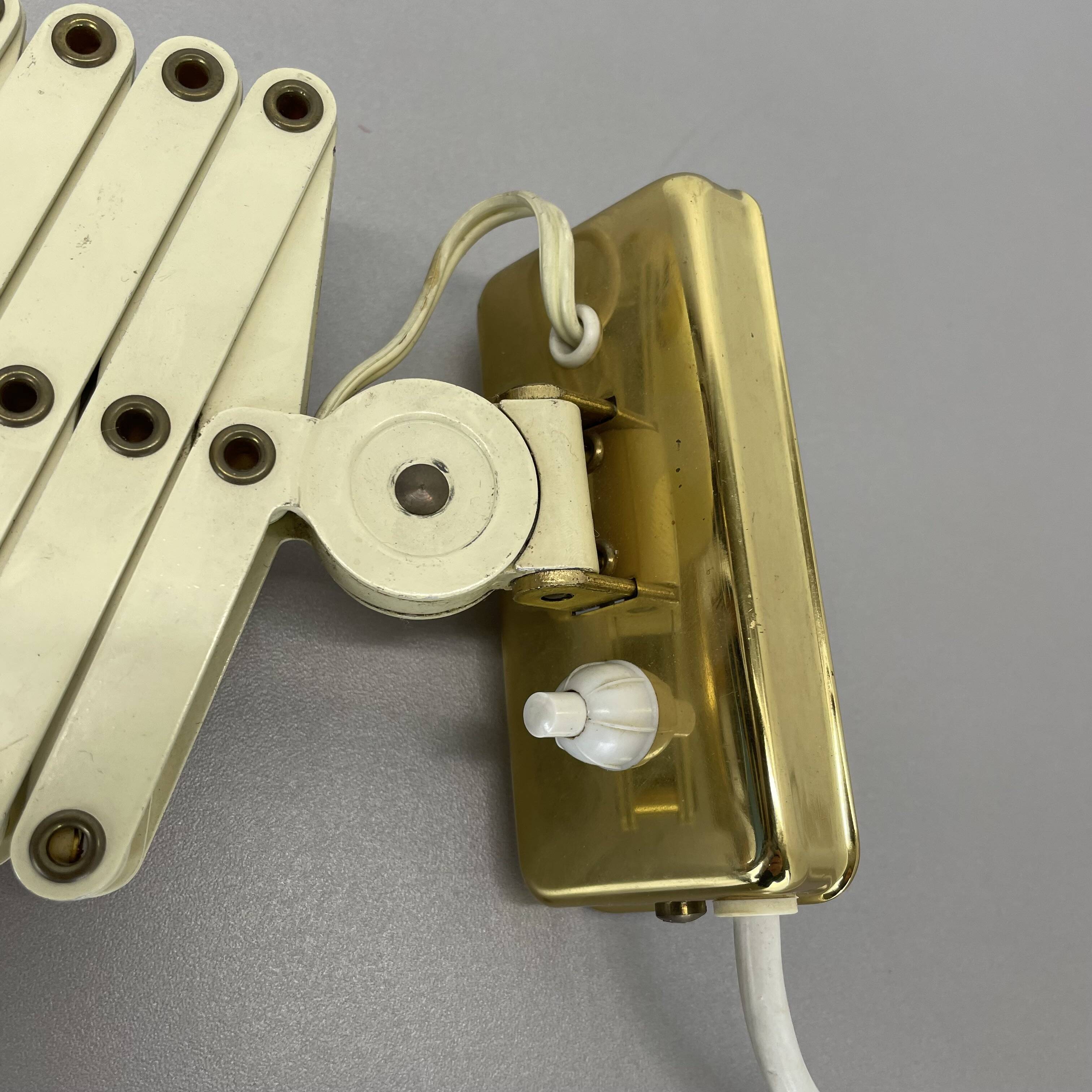 Original scissors wall light brass and metal by SIS Leuchten, Germany 1950s