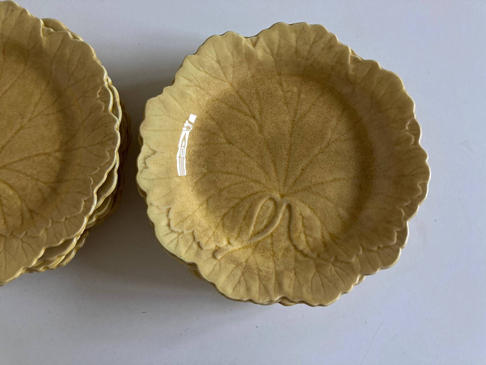set of 11 Wedgwood vine plates English slip 19th