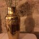 Yellow copper vase signed gbn art deco