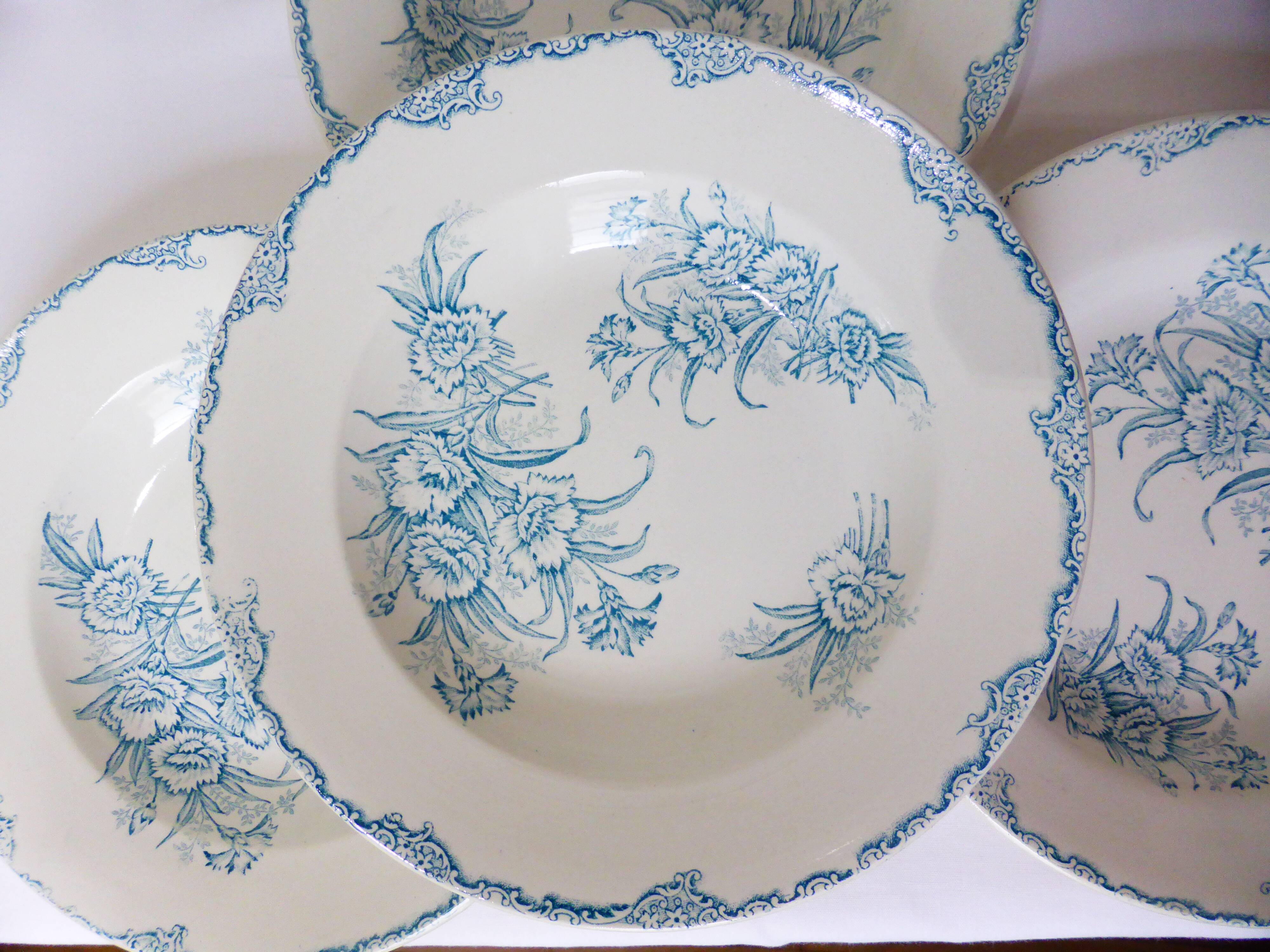 4 vintage deep plates in ironstone from L&G model Oeillets 220520