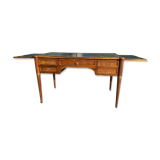 Louis XVI style solid mahogany and bronze flat desk, 19th century