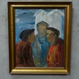 Fishermen, 1960s, oil on canvas, framed, Einar Emland (1916-1994)