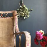 Pair of vintage rattan armchairs