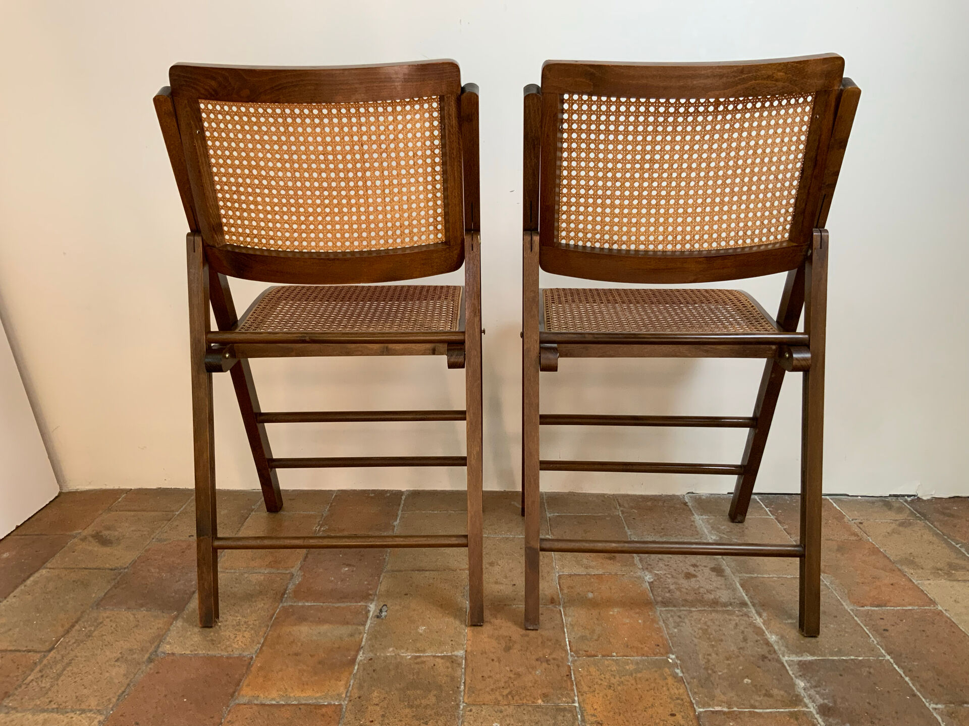 Paire de chaise pliante mid-century 