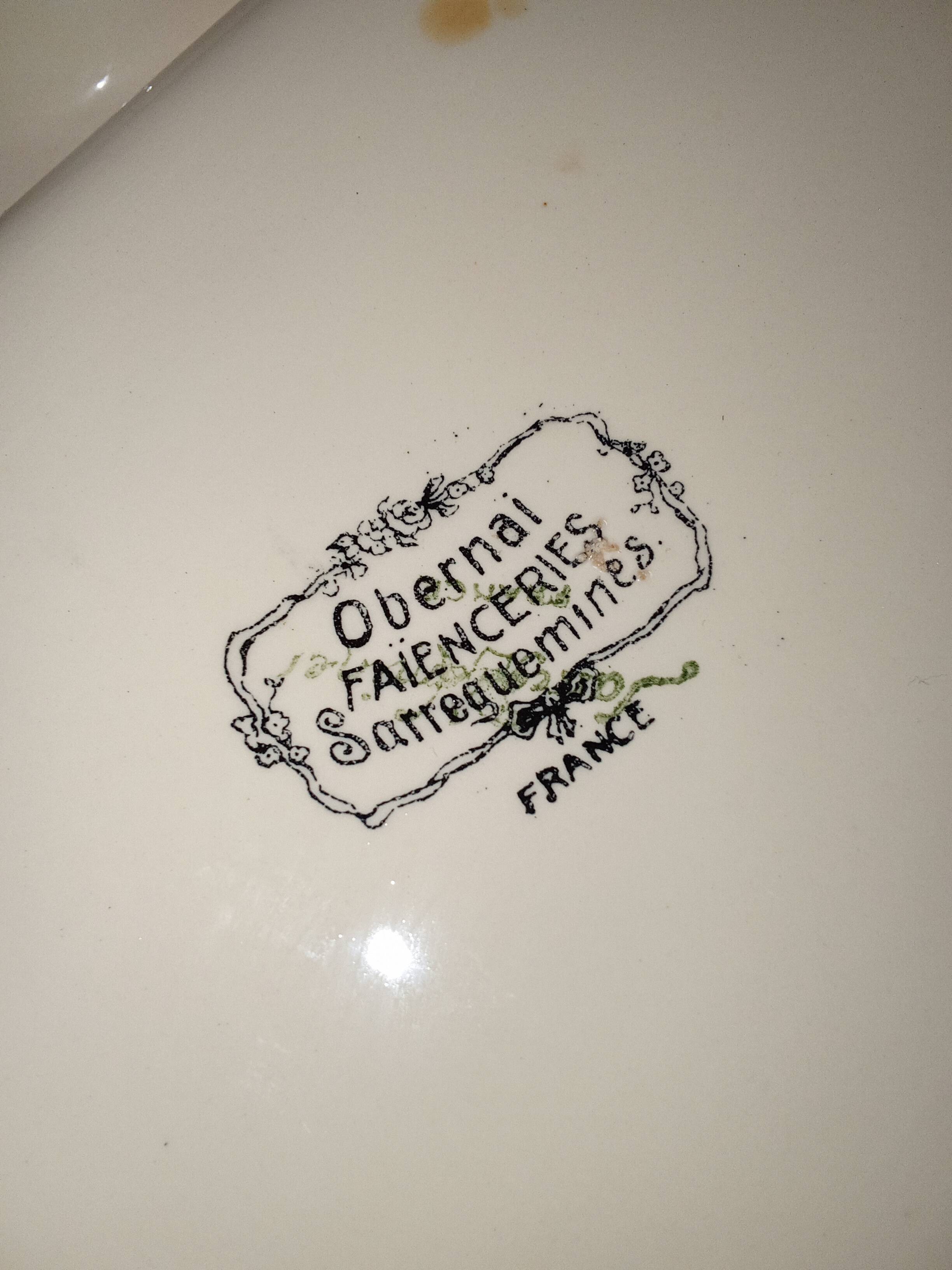 Magnificent compartmentalized dish from Obernai Sarreguemines