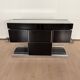 Willy Rizzo Dry Bar, Black Lacquer, Chrome, Leather, Italy circa 1970