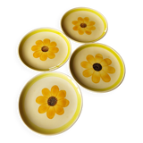4 Gien “Soleil” dessert plates