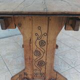 Set of table and 4 mountain chairs in solid oak