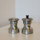 Vintage silver metal table salt shaker and pepper shaker Italy Raimond