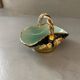 Small ceramic vase pot from Vallauris vintage blue flower