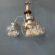 Vintage clear glass Murano chandelier with chrome frame